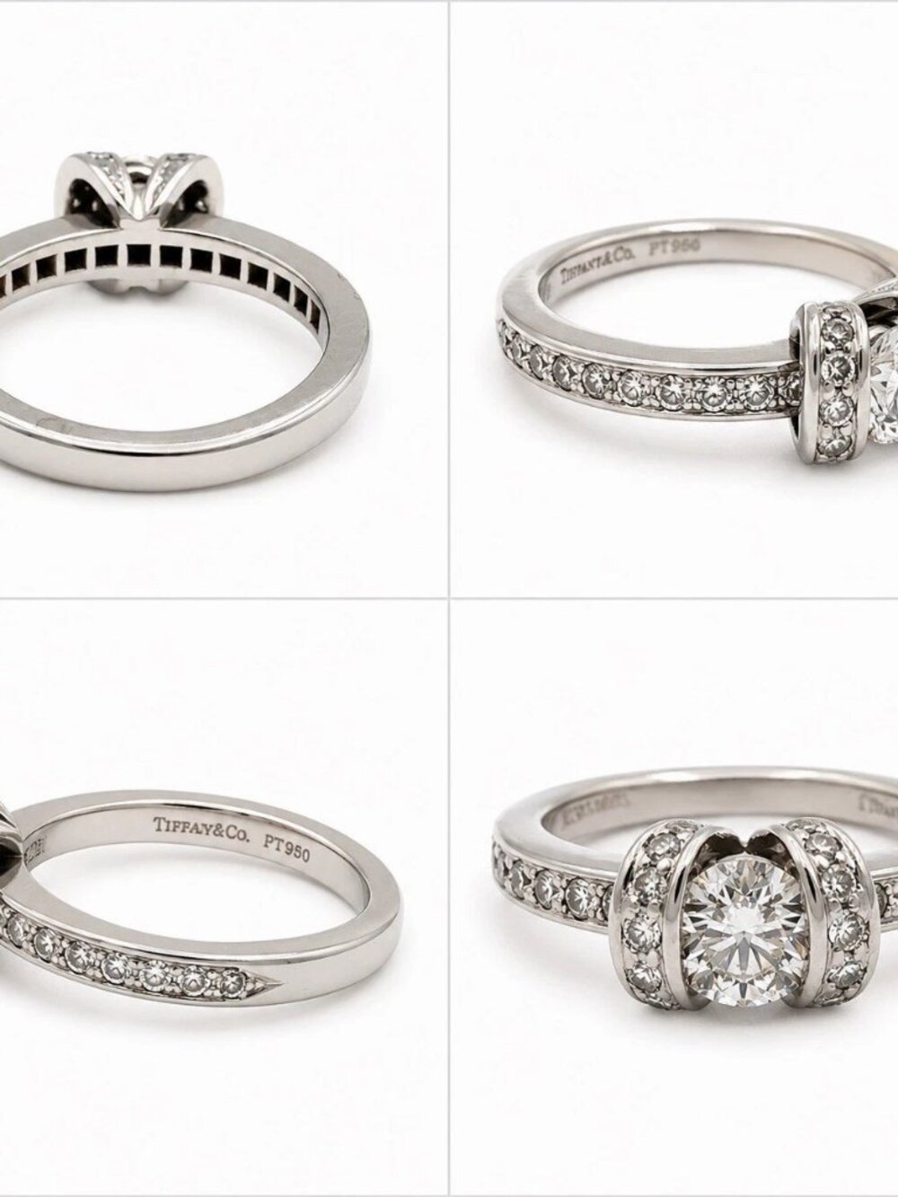 Authentic Tiffany & Co. Platinum Diamond Ribbon Ring 0.41ct F VS1 Size 3.5